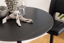Bartisch >Malta< in schwarz, Keramik, MDF, Stahl - 80x105x80cm (BxHxT)