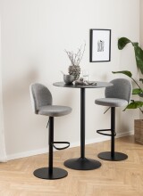 Bartisch >Malta< in schwarz, Keramik, MDF, Stahl - 80x105x80cm (BxHxT)