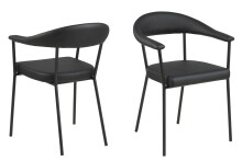 Armlehnstuhl >Ava< (2er-Set) in schwarz -...