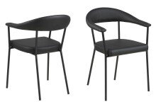 Armlehnstuhl >Ava< (2er-Set) in schwarz -...