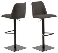 Barhocker >Avanja< in anthrazit, Polyester, Stahl -...