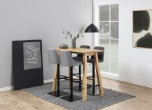 Barhocker >Avanja< in anthrazit, Polyester, Stahl - 43x107,5x51cm (BxHxT)