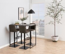 Barhocker >Avanja< in anthrazit, Polyester, Stahl - 43x107,5x51cm (BxHxT)