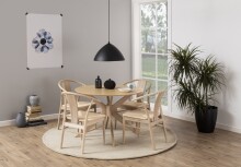 Holzstuhl >Janik< (2er-Set) in Eiche weiss pigmentiert - 54x83x54 (BxHxT)
