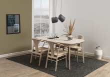 Holzstuhl >Janik< (2er-Set) in Eiche weiss pigmentiert - 54x83x54 (BxHxT)