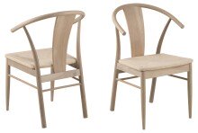 Holzstuhl >Janik< (2er-Set) in Eiche weiss...