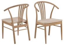 Holzstuhl >I_York< (2er-Set) in Eiche weiss...