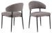 Polsterstuhl >Edina< (2er-Set) in graubraun, Polyester, Stahl - 56x77x55 (BxHxT)