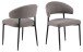 Polsterstuhl >Edina< (2er-Set) in graubraun, Polyester, Stahl - 56x77x55 (BxHxT)