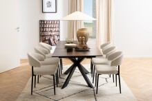 Polsterstuhl >Edina< (2er-Set) in Beige, Polyester,Stahl - 56x77x55cm (BxHxT)