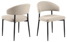 Polsterstuhl >Edina< (2er-Set) in Beige,...