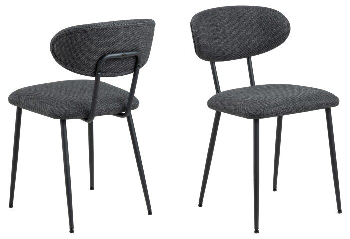 Esszimmerstuhl >Denise< (2er-Set) in Grau - 43,5x78,5x53 (BxHxT)