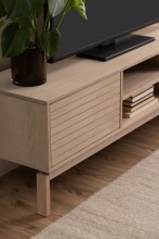 TV-Board >Linley< in Eiche weiss pigmentiert, MDF - 160x50x40cm (BxHxT)