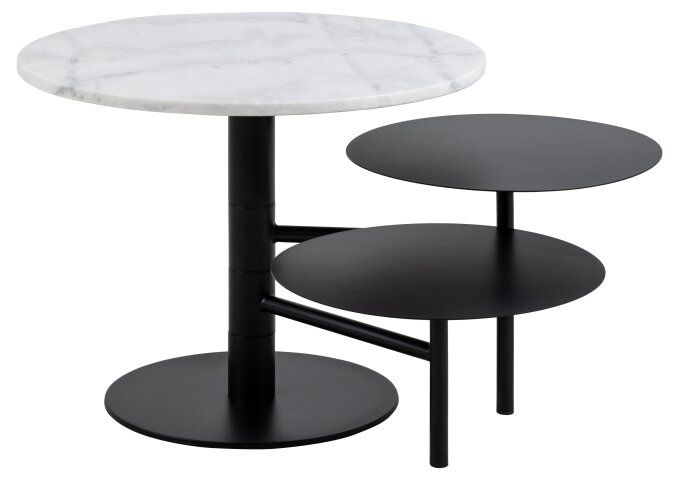 Couchtisch >Lahti< in weiss, Marmor - 60x47x60cm (BxHxT)