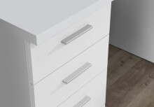 Schreibtisch >NET106< mit 4 Schubladen und Tür, in weiß - 145x76,3x60cm (BxHxT)