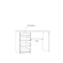 Schreibtisch >NET106< mit 4 Schubladen, in Sandeiche Dekor - 110x76,5x60cm (BxHxT)