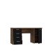 Schreibtisch >NET106< mit 4 Schubladen, in Schwarz/Schlammeiche Dekor - 145x76,3x60cm (BxHxT)