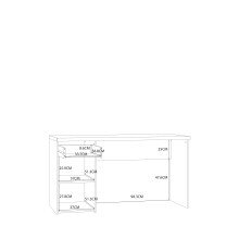 Schreibtisch >NET106< mit Schublade und Tür, in Weiss/ Sonoma Eiche Dekor  - 140x76,5x60cm (BxHxT)