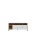 TV-Lowboard >Saitama < mit 2 Schubladen, in Mauvella Eiche Dekor/ Secret grey  - 162,3x67,3x41,6cm (BxHxT)