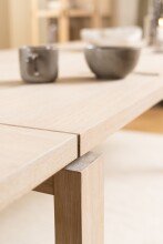 Kulissen-Esstisch >Linley< in Eiche weiss pigmentiert, MDF - 200x75x100 (BxHxT)