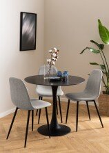 Esszimmerstuhl >Celia< (4er-Set) in Grau, Stoff - 44x86x54cm (BxHxT)