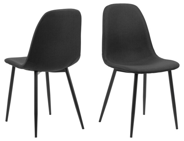 Esszimmerstuhl >Celia< (4er-Set) in schwarz, Stoff - 44x86x54cm (BxHxT)