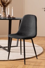 Esszimmerstuhl >Celia< (4er-Set) in schwarz, Stoff - 44x86x54cm (BxHxT)