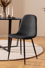 Esszimmerstuhl >Celia< (4er-Set) in schwarz, Stoff - 44x86x54cm (BxHxT)