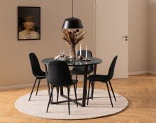 Esszimmerstuhl >Celia< (4er-Set) in schwarz, Stoff - 44x86x54cm (BxHxT)