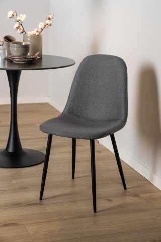 Esszimmerstuhl >Celia< (4er-Set) in Grau, Stoff - 44x86x54cm (BxHxT)