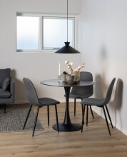 Esszimmerstuhl >Celia< (4er-Set) in Grau, Stoff - 44x86x54cm (BxHxT)