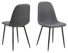 Esszimmerstuhl >Celia< (4er-Set) in Grau, Stoff - 44x86x54cm (BxHxT)