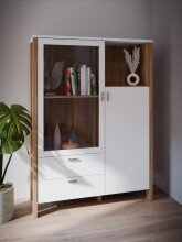 Highboard >Saitama < 2 Schubladen und Glastür,...