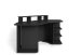 Gamingtisch >THANATOS< mit Regalaufsatz,Ablagen und Stauraum, in Schwarz 198 x 93,5 x 85 cm (BxHxT)