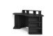 Gamingtisch >THANATOS< mit Regalaufsatz,Ablagen und Stauraum, in Schwarz 198 x 93,5 x 85 cm (BxHxT)
