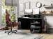 Gamingtisch >THANATOS< mit Regalaufsatz,Ablagen und Stauraum, in Schwarz 198 x 93,5 x 85 cm (BxHxT)