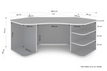 Gamingtisch >THANATOS< mit Ablagefächern, in Anthrazit 198 x 76 x 85 cm (BxHxT)