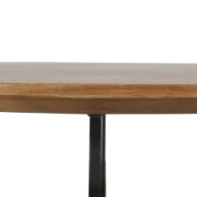Couchtisch >ALINA< rund,  Akazie massiv, Gestell Metall schwarz - 80 x 47 x 80 cm (BxHxT)