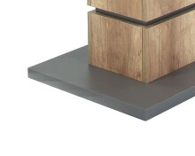 Säulen-Esstisch >BEA< mit Auzug in Eiche-Optik/Anthrazit 140-190 x 75 x 86 cm (BxHxT)
