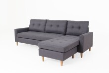 Ecksofa >ATLANTA< rechts/links montierbar, in dunkelgrau aus Webstoff 218 x 78,5 x 144 cm (BxHxT)