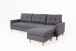 Ecksofa >ATLANTA< rechts/links montierbar, in dunkelgrau aus Webstoff 218 x 78,5 x 144 cm (BxHxT)