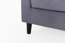 Ecksofa >ATLANTA< rechts/links stellabr, in dunkelgrau aus Samtstoff 218 x 78,5 x 144 cm (BxHxT)