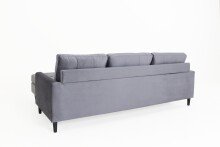 Ecksofa >ATLANTA< rechts/links stellabr, in dunkelgrau aus Samtstoff 218 x 78,5 x 144 cm (BxHxT)