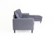 Ecksofa >ATLANTA< rechts/links stellabr, in dunkelgrau aus Samtstoff 218 x 78,5 x 144 cm (BxHxT)