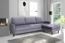 Ecksofa >ATLANTA< rechts / links stellbar, in grau...