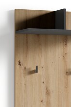 Garderobenpaneel >BEN< mit Ablage und 2 Haken, in Eiche-Optik 60 x 136 x 27 cm (BxHxT)