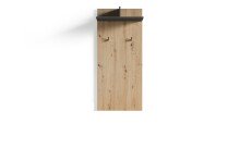Garderobenpaneel >BEN< mit Ablage und 2 Haken, in Eiche-Optik 60 x 136 x 27 cm (BxHxT)