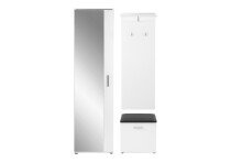 Garderobenpaneel >JAKOB< mit Ablage und 2 Haken, in Weiß 48 x 140 x 28 cm (BxHxT)