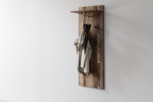 Garderobenpaneel >JAKOB< mit Ablage und 2 Haken, in Old-Wood-Optik 48 x 140 x 28 cm (BxHxT)