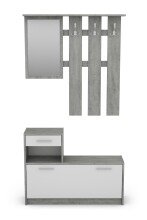 Garderoben-Set >TAMINA< 2-teilig in Beton-Optik 97 x 190 x 25 cm (BxHxT)